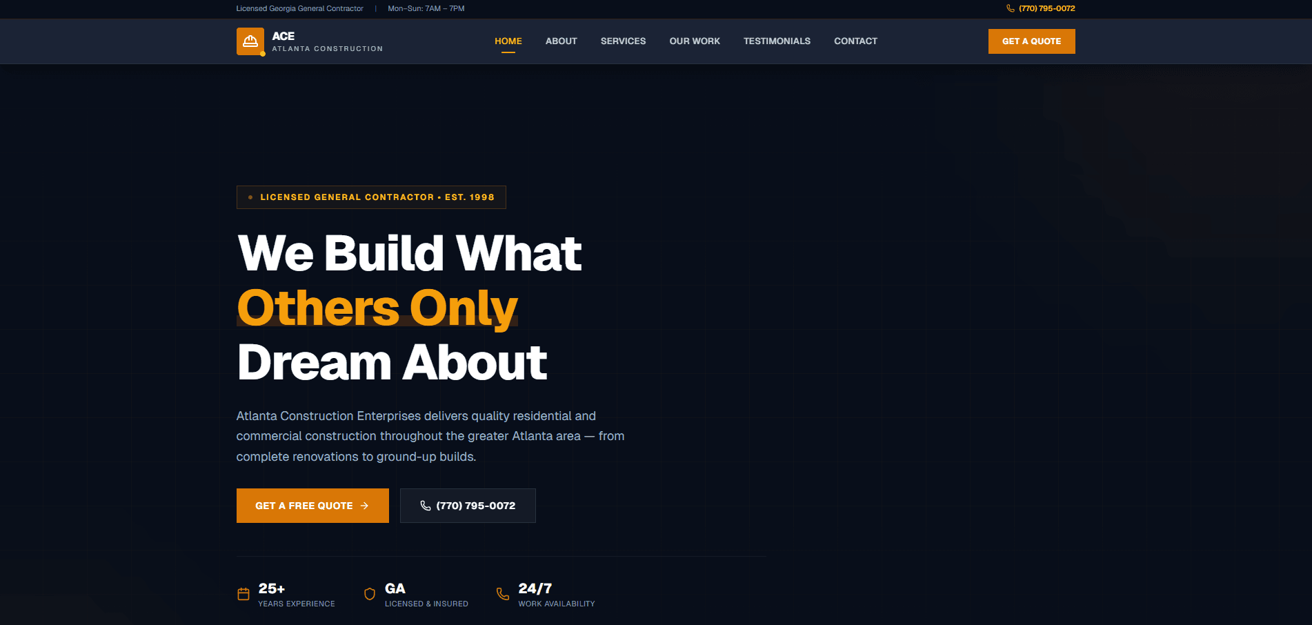 Atlanta Construction Enterprises — Construction Operations screenshot